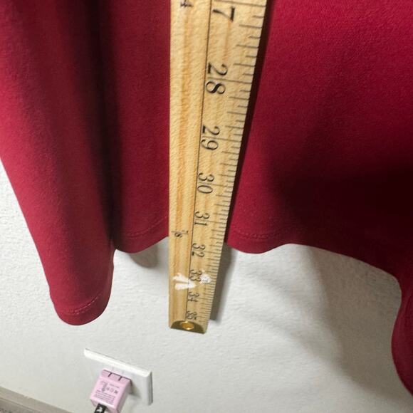 Susan Graver Every Day Liquid Knit 3X Petite Red Mock Neck Tunic Top - Picture 3 of 8